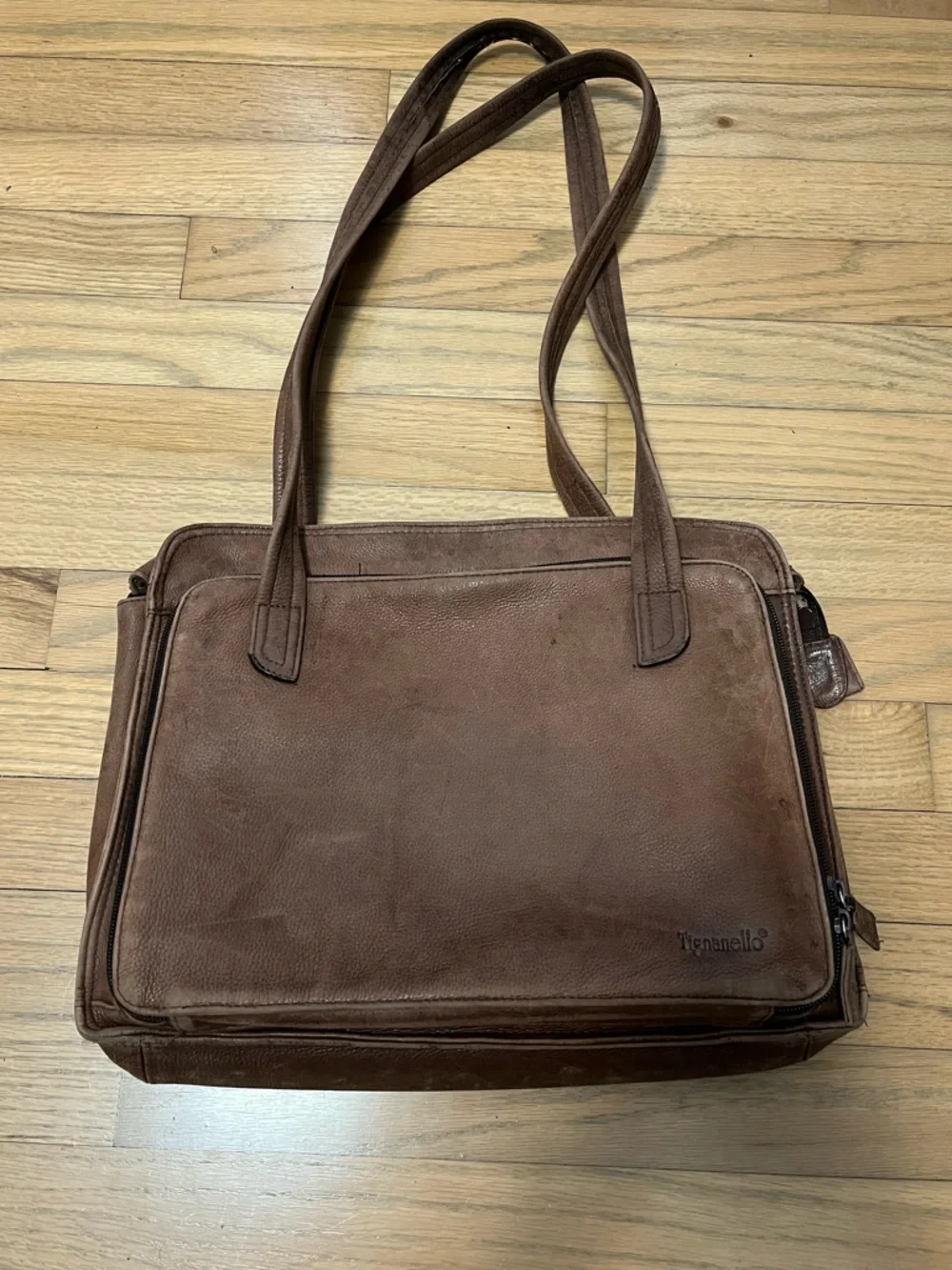 Tignanello Brown Leather Shoulder Briefcase